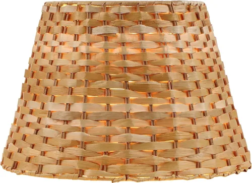 Vista 2 de Aspen Creative 32987, pantalla de lámpara araña Empire, hoja de plátano natural, 9" parte superior x 14" parte inferior x 9-1/2" inclinada