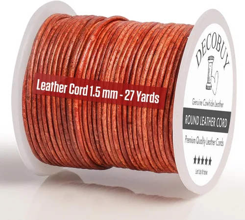Vista 16 de Cordón de cuero para hacer joyas, cordón redondo de 1.5 mm, cuerda de 27 yardas para manualidades, cuerda para collar, trenzado - Negro