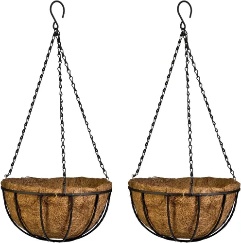 Vista 11 de Kingbuy - Cesta colgante para flores o plantas, con cadena, para la casa o el balcón, elemento decorativo