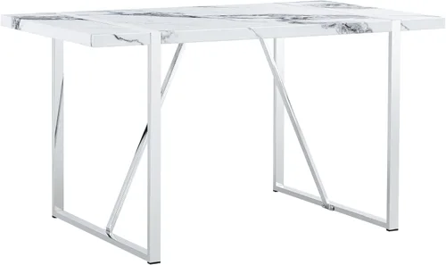 Vista 6 de Dining Table, 55 inch Faux Marble Kitchen Table for 4 People, Rectangular Dinner Table for Dining Room, Home Office, Living Room Furniture, Easy