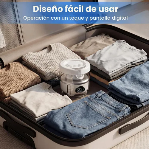 Vista 8 de Lavadora de ropa interior, lavadora portátil, mini lavadora plegable de 1.6 L con 3 modos, máquina de lavandería recargable para calcetines, ropa