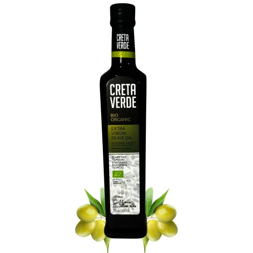 CRETA VERDE - Aceite de oliva orgánico 100% griego extra virgen | prensado en frío y alto polifenol | Variedad Koroneiki | Primer AOVE extraído en