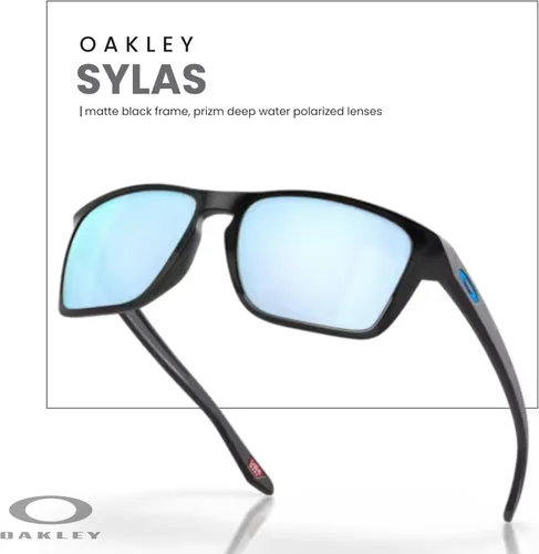 Vista 5 de Oakley Sylas OO9448 - Gafas de sol rectangulares para hombre + kit de correa de accesorios en paquete, bolsa de microfibra