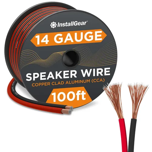 Vista 7 de InstallGear Cable de altavoz de calibre 14 de 30 pies, cable de altavoz de audio de automóvil de aluminio revestido de cobre para sistemas estéreo