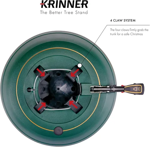 Vista 8 de Krinner Christmas Tree Genie Medium - Soporte para árbol de Navidad verde - Operación original de cable único, soporta árboles vivos de hasta 2,13 m