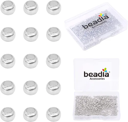 Vista 23 de BEADIA - Hebilla de línea de pesca cilíndrica chapada en oro de 14 quilates, tapas de extremo de 3.2 mm, 30 piezas para hacer joyas