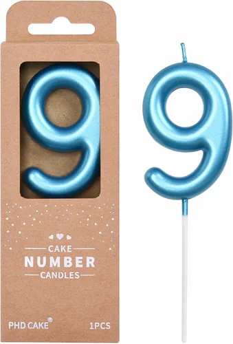 Vista 19 de PHD CAKE Velas de cumpleaños azul clásico de 2.76 pulgadas número 0, velas de pastel para celebración de fiesta