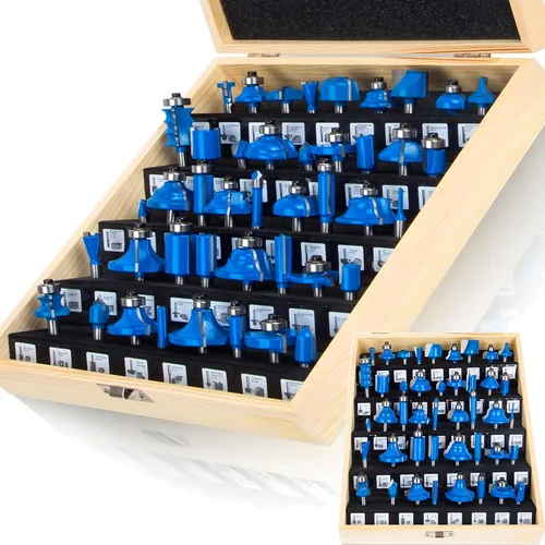 LEATBUY 1/2 Inch Shank Bullnose Router Bit 5PC Half Round Wood Door Cabinet Shelf Edge Cutting Router Bits Sets Radius 1/8" 3/16" 1/4" 5/16" 3/8",