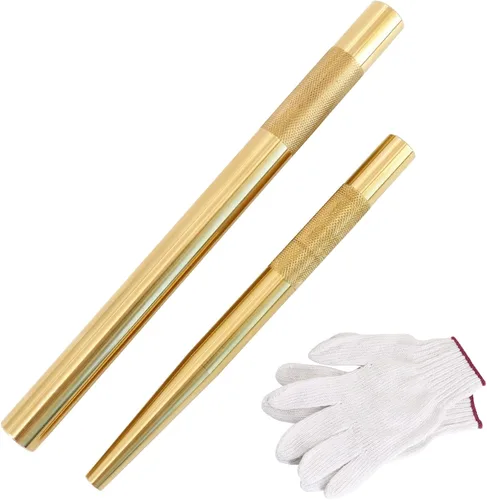 Juego de 2 punzones de vástago de latón, herramientas manuales de punzón de 3/8" a 5/8", punzones de cincel de 3/4" sin marcas para mecánicos