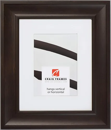 Craig Frames Martin, 5 x 7 Inch Dark Walnut Brown Picture Frame Matted to Display a 4 x 6 Inch Photo