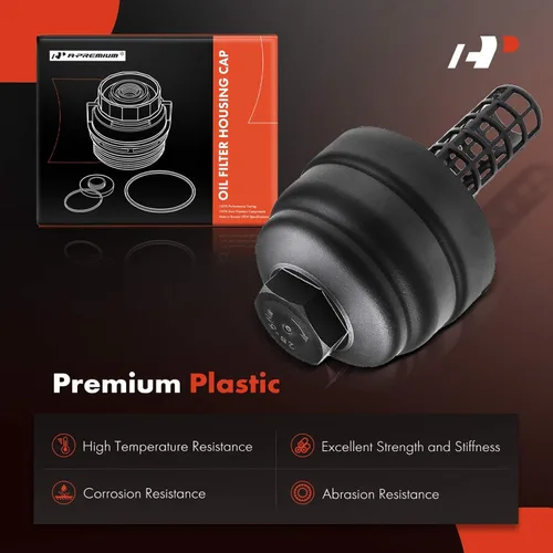 Vista 3 de A-Premium Conjunto de tapa de carcasa de filtro de aceite compatible con Audi A4, A4 Quattro, Q5, Q7, A5 Quattro, A6, A6 Quattro, A7 Quattro, A8