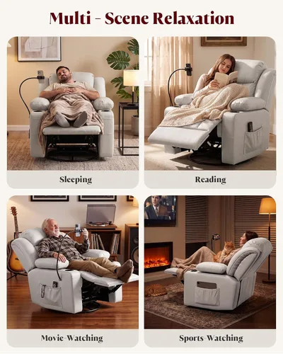 Vista 9 de Silla reclinable giratoria eléctrica con reposabrazos ajustables