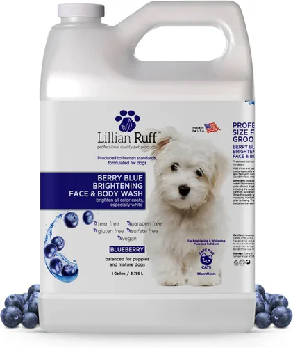 Vista 8 de Lillian Ruff PRO Formula Berry Blue Brightening Champú para mascotas – Champú blanqueador profesional ultrahidratante para perros, potenciador