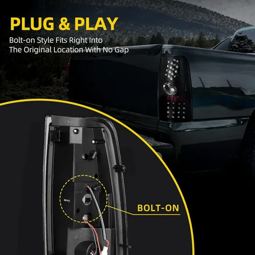 Vista 4 de DWVO Luces Traseras LED Conjunto de Luces Traseras Compatible con 1999 2000 2001 2002 2003 2004 2005 2006 Chevy Silverado / Estilo de Cuerpo 2007