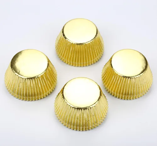 Vista 5 de Gifbera Moldes Estándar para Cupcakes de Lámina Dorada, Envoltorios Metálicos para Hornear, 200