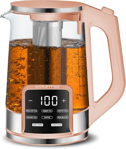 Vista 12 de Gourmia Hervidor eléctrico programable de vidrio – 1.7L Control de temperatura para té y café con pantalla táctil digital, 6 ajustes