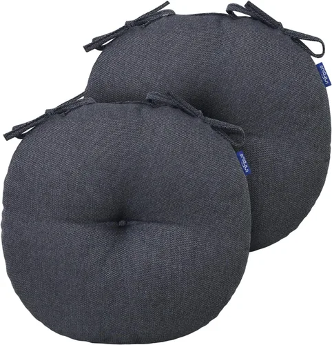 Vista 144 de Cojines de mimbre copetudos de 3 piezas para muebles de patio, cojines de mimbre para sillas de exterior con lazos, cojines de mimbre repelentes al