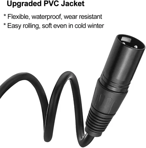 Vista 5 de Eyeshot Cable DMX de 3.2 pies / 1m, 10PCS 10 cables DMX de 3 pines, cables DMX, alambres DMX, DMX512 XLR macho a hembra, cable de señal de luz