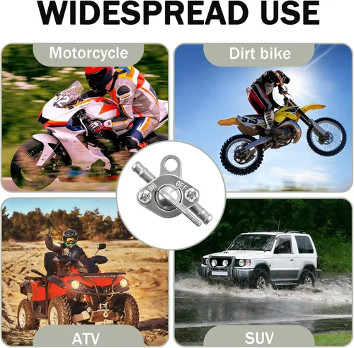 Vista 4 de Paquete de 2 válvulas de cierre de gasolina en línea de 3/16 pulgadas, válvula de grifo en línea para tanque de combustible en línea de 50 cc, 70