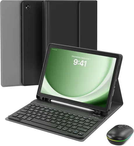 Vista 9 de Funda para Samsung Galaxy Tab A9/A11 Plus con teclado, para A9+ 2023/A11+ 2025 11 pulgadas, funda para tableta con teclado inalámbrico desmontable