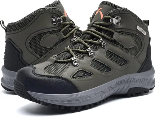 Vista 2 de UPSOLO Botas de senderismo para hombre al aire libre para senderismo