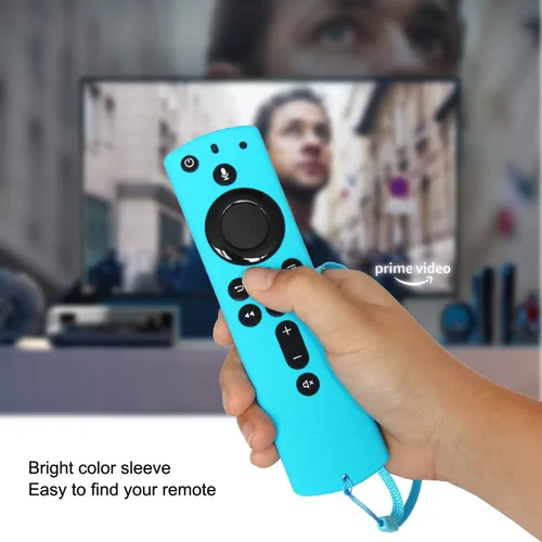 Vista 8 de Pinowu Funda para Fire TV Stick 4K compatible con la nueva cubierta de control remoto de voz Alexa de 2ª generación (paquete de 2: turquesa y morado)