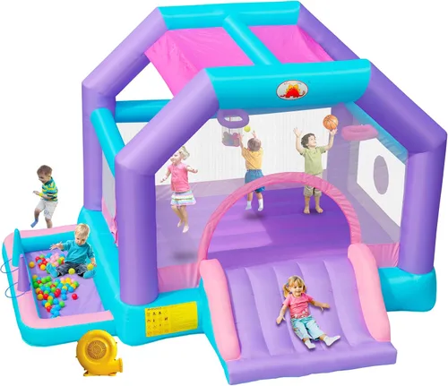 Inflatable Bounce House with Blower, Jumping Castle for 5 Kids
