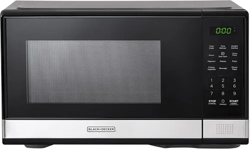 Vista 11 de BLACK+DECKER EM720CB7 Horno microondas digital con puerta giratoria con botón, bloqueo de seguridad para niños, 700 W, acero inoxidable, 0.7 pies