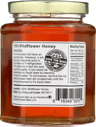 Vista 2 de SOUTHERN SWEET BEE Miel de flores silvestres, 12 oz