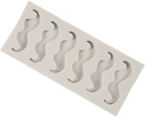 Vista 3 de Molde de silicona para bigote, para fondant, para barba, para decoración de pasteles, decoración de cupcakes, chocolate, caramelo, polímero, pasta