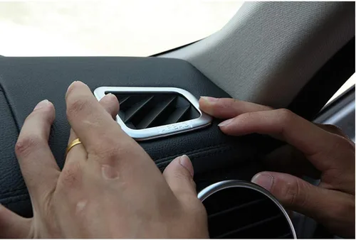 Vista 3 de YIWANG ABS cromado tablero de instrumentos de coche aire acondicionado salida salida marco cubierta ajuste 2 unids para Land Rover Discovery 4 LR4