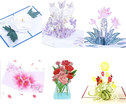Vista 2 de WESAPPINC Paquete de 6 tarjetas de felicitación 3D, tarjetas de Navidad, postales desplegables, tarjetas de aniversario de cumpleaños para padres
