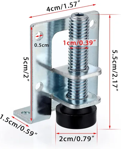 Vista 3 de OwnMy Paquete de 4 patas niveladoras de muebles ajustables resistentes en forma de L, soportes de montaje de muebles, patas de mesa de carga