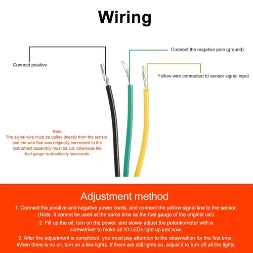 Vista 6 de Medidor de combustible LED, 2.047 in de diámetro, 12 V, medidor de combustible LED, indicador ajustable universal para automóvil y motocicleta
