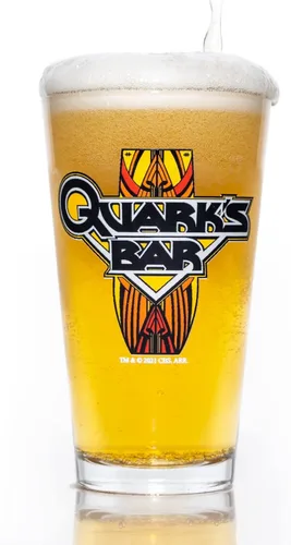 STAR TREK Quark's Bar - Vaso de pinta impreso, con licencia oficial, calidad premium, cristalería artesanal, vaso de cerveza de 16 onzas, regalo
