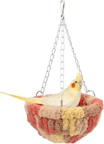 Vista 9 de Wontee Cama nido de pájaros, hamaca colgante para loros, jaula de pájaros, casa para periquitos, cacatúas, tortolitos, conures (verde)