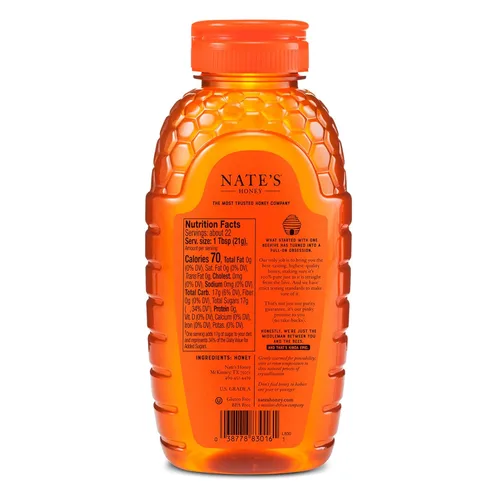 Vista 9 de Nate's - Miel 100% pura, cruda y sin filtrar - Sabor galardonado, botella exprimible de 16 onzas