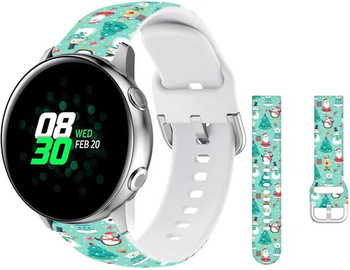 Vista 9 de Elegante correa de reloj de Navidad transpirable compatible con Samsung Galaxy Watch de 1.654 pulgadas/Active/Active2 1.57/1.732 pulgadas/Galaxy
