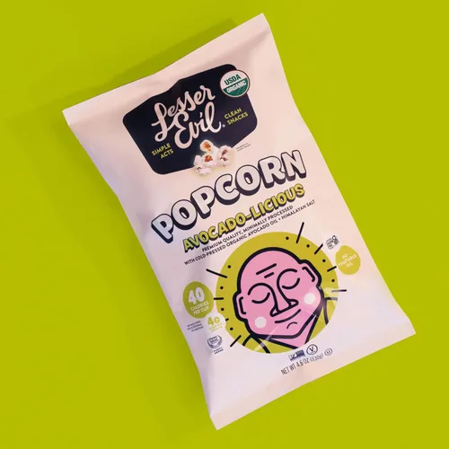 Vista 4 de LesserEvil Palomitas de maíz orgánicas "Avocado-licious", exclusivo de Amazon, calidad premium, mínimamente procesado, sin aceite vegetal, 4.6