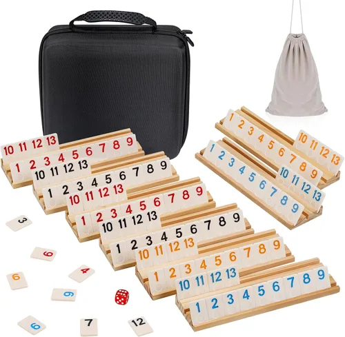 Vista 9 de Juego original de Rummy Cube para 2-4 jugadores, juegos de mesa familiares