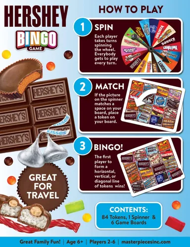 Vista 3 de MasterPieces Juegos para niños - Juego de bingo Hershey's Chocolate