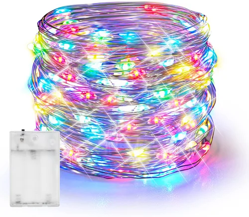 Vista 21 de Dazzle Bright - Guirnalda de luces de hadas de Halloween, 60 luces LED de 20 pies de alambre de cobre a batería y resistente al agua, decoraciones