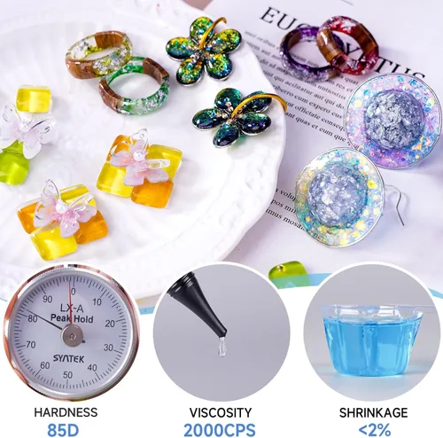 Vista 6 de Paquete de resina UV LET'S RESIN con luz y 10.58 oz de resina UV fina transparente