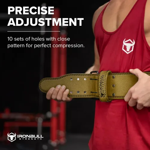 Vista 6 de Cinturón de levantamiento de pesas de 0.394 in (10 mm) con doble punta, cuero de gamuza de 4 in de ancho, soporte de espalda para levantamiento