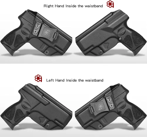 Vista 2 de Amberide IWB KYDEX Funda Ajuste pistola Taurus G3C G2C G2S & Millennium G2 PT111 PT140 Cintura interior Canal ajustable Fabricado en KYDEX