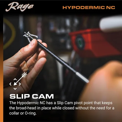 Vista 5 de Rage Hypodermic NC 2-cuchillas de 100gr para caza de punta ancha (R38100), punta híbrida, sin collar de bloqueo de cuchillas de 0,035” de grosor