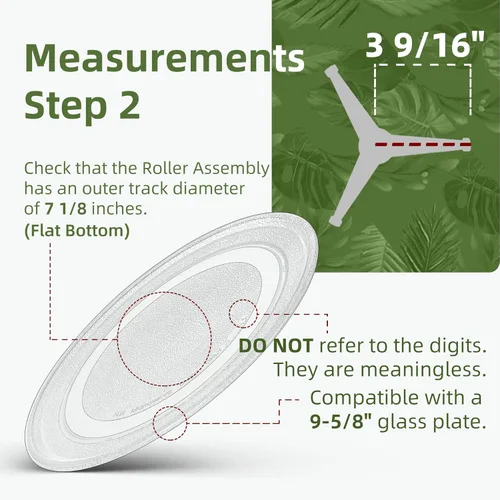 Vista 3 de Placa giratoria de microondas de 9.6 pulgadas compatible con GE WB49X10134, placa de vidrio de repuesto para microondas de 9 5/8 pulgadas para LG