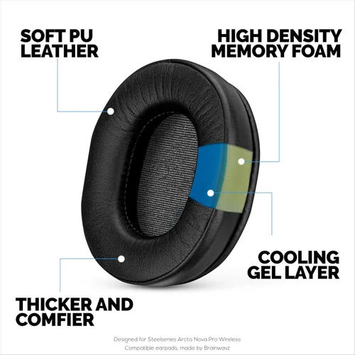 Vista 3 de Almohadillas de gel para juegos SteelSeries Arctis 1, Arctis 3, Arctis 5, Arctis 7, Arctis 9X, Arctis Pro y Arctis Prime Earpads para auriculares