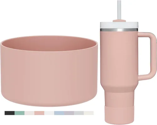 Vista 14 de Affute Funda protectora de silicona para Stanley Quencher H2.0 de 40 onzas y IceFlow Flip 20 oz 30 oz e hydroflask 12-24 oz, funda antideslizante