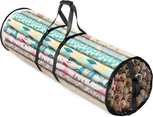 ZOBER - Bolsa de almacenamiento para papel de regalo de Navidad